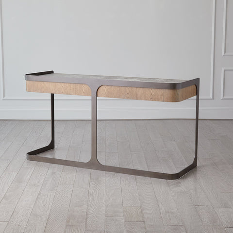 Studio A Element Modern Curved Marble Writing Desk