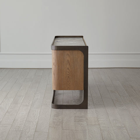 Element Contemporary Media Storage with Marble and Wood