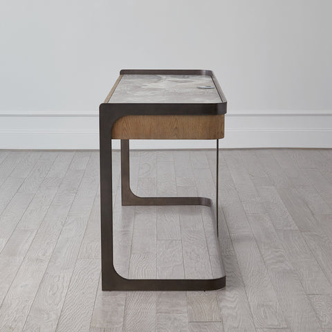 Studio A Element Modern Curved Marble Writing Desk
