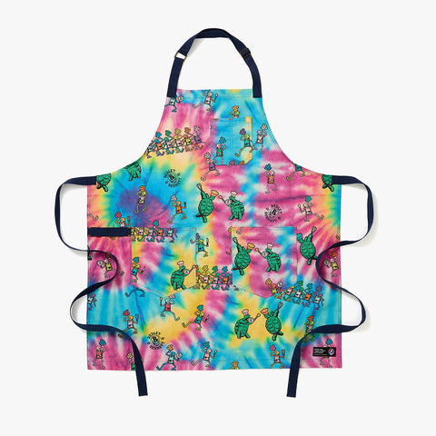 Bib Apron with Adjustable Patch Pockets and Character Print