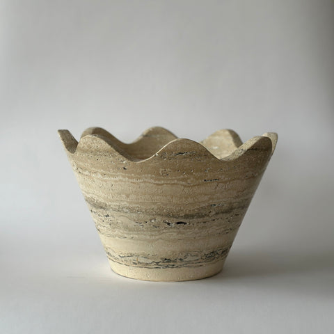Blossom Bowl in Travertine