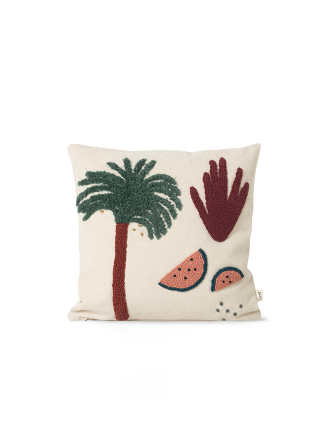 Expressive Renter Tropical Nature Embroidery Accent Pillow