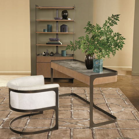 Studio A Element Modern Curved Marble Writing Desk