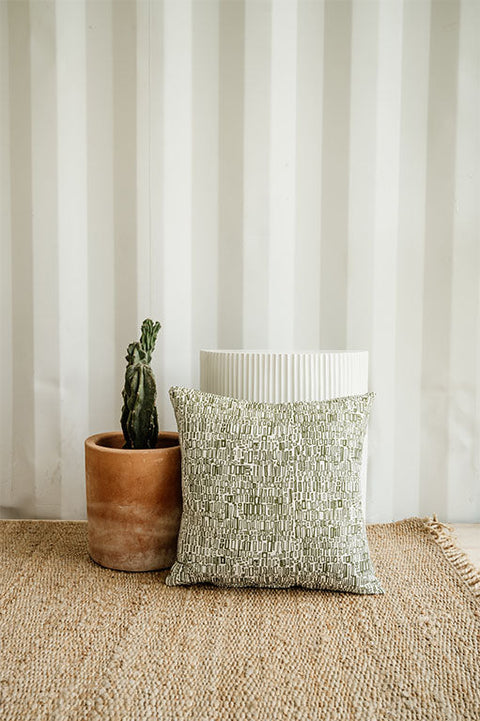 Contemporary Square Linen Accent Pillow with Removable Cover