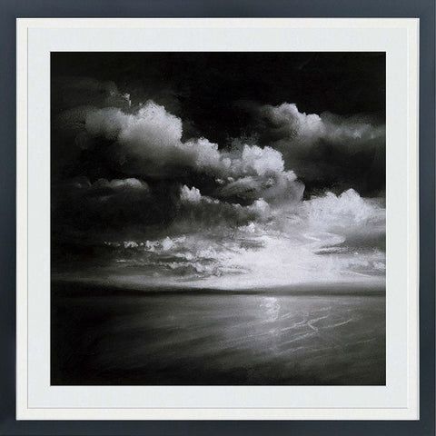 Moonlit Bay I Square Print with Standard Picture Frame Wall Art