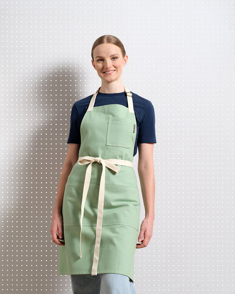 Bib Apron with Adjustable Deep Patch Pockets