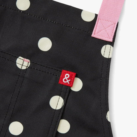Bib Apron with Polka Dot Pattern and Adjustable Straps