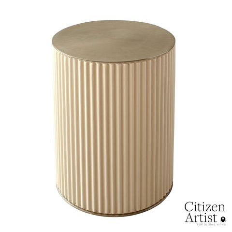 Global Views Space Saving Curved Fluted Drum Center Table