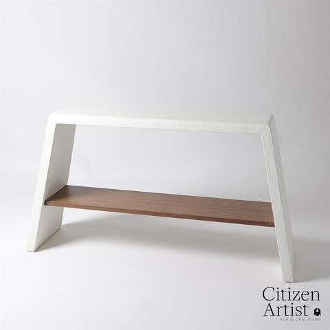 Global Views Eddy Timeless Minimalist Curved Entryway Console - 60 W