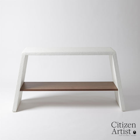 Global Views Eddy Timeless Minimalist Curved Entryway Console - 60 W