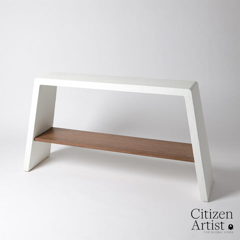 Global Views Eddy Timeless Minimalist Curved Entryway Console - 60 W