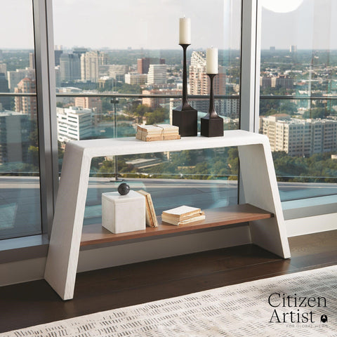 Global Views Eddy Timeless Minimalist Curved Entryway Console - 60 W