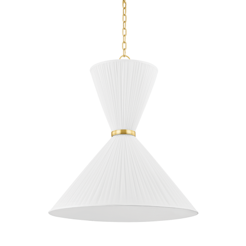 Enid Organic Modern Conical Pendant Light with Pleated Shade