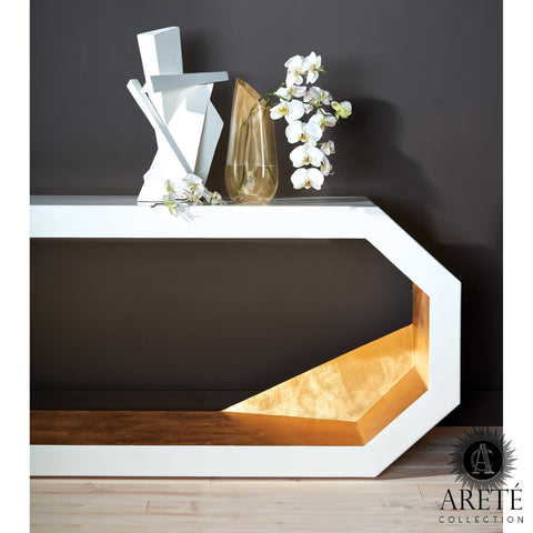 Global Views Timeless Minimalist Hexagonal Entryway Console