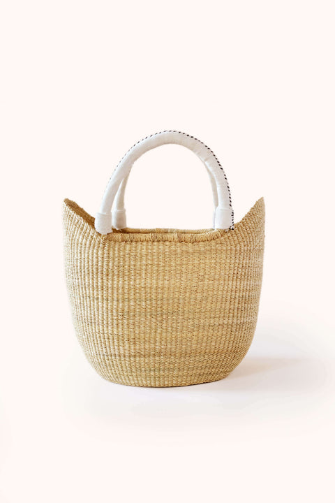 Handmade Basket Weave Open Top Basket Bag