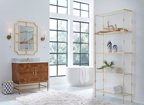 Worlds Away Clifford Mid Century Freestanding Bathroom Vanity