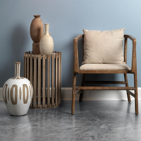 Decorating Essentials Handcrafted Matte Oval Table Vase