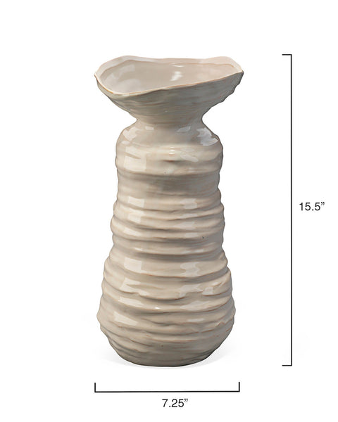 Decorating Essentials Asymmetrical Ribbed Sculpture Vase