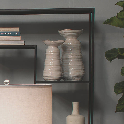 Decorating Essentials Asymmetrical Ribbed Sculpture Vase