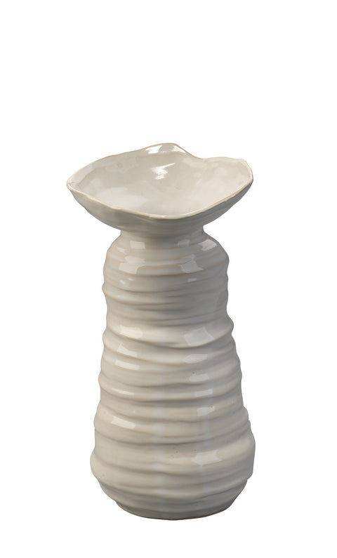 Decorating Essentials Organic Asymmetrical Ribbed Table Vase