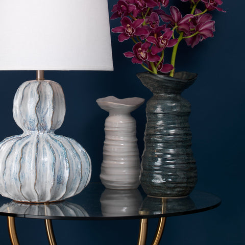 Decorating Essentials Organic Asymmetrical Ribbed Table Vase