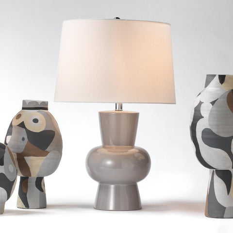 Decorating Essentials Modern Art Vase with Abstract Graphic Design