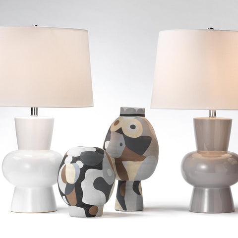 Decorating Essentials Modern Art Vase with Abstract Graphic Design