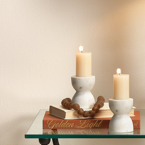 Jamie Young Minimalist Stone Novelty Candlestick Set - Set of 2