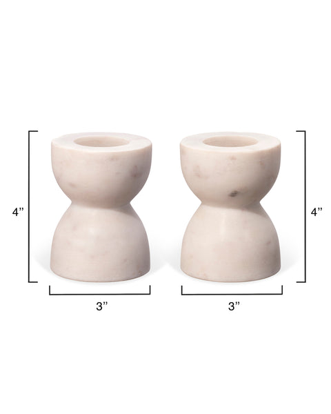 Jamie Young Minimalist Stone Novelty Candlestick Set - Set of 2