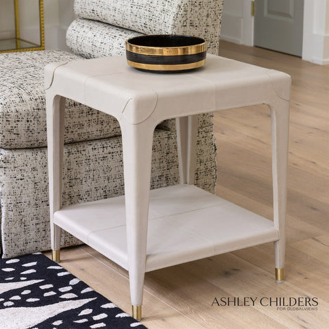 Global Views Timeless Minimalist Square Contemporary End Table