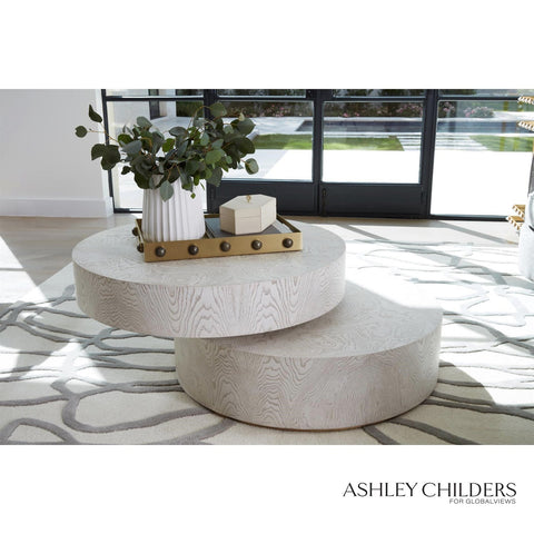 Timeless Minimalist Pivot Drum Coffee Table in Contemporary Style