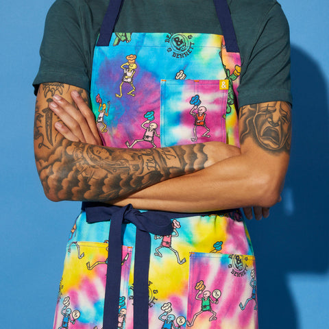 Bib Apron with Adjustable Patch Pockets and Character Print