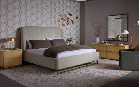 Sunpan Kalla Fluted Plinth Modern Nightstand