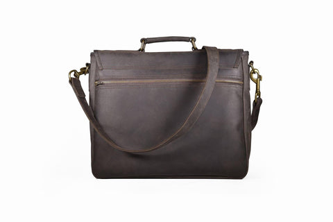 Office Solid Brown Crossbody with Padded Laptop Sleeve