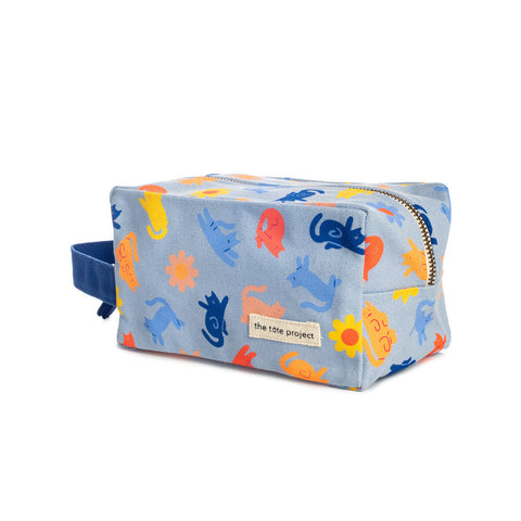 Graphic Print Zip Top Pouch with Pocket