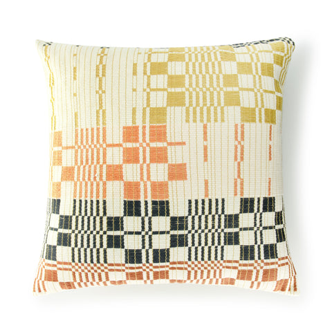Powered by People Artful Traditionalist Handwoven Scandinavian Embroidery Pillow Cover - 18 x 18