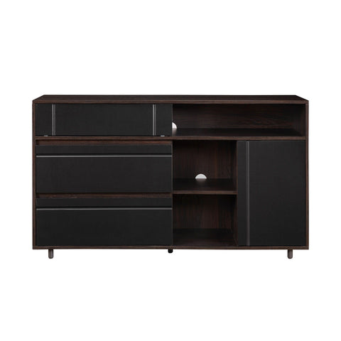 Contemporary Minimalist Sideboard with Inset Handles Cabinet