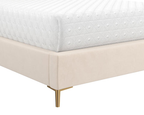 Sunpan Modern Harris Upholstered Platform Bed with Headboard - Low Profile - Queen - Full - King