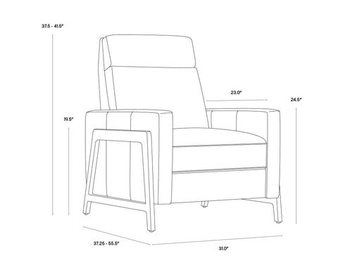 Timeless Minimalist Modern Parsons Recliner Lounge Chair