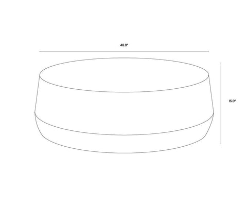 Sunpan Contemporary Round Drum Coffee Table