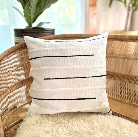 Minimalist Organic Handwoven Textured Accent Throw Pillow