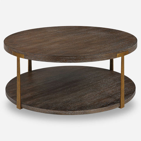 Palisade Contemporary Round Coffee Table with Frame Base