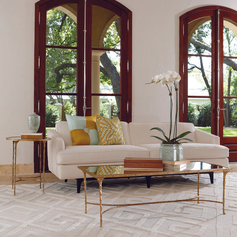 Global Views Space Saving Organic Round Mirror Accent Table