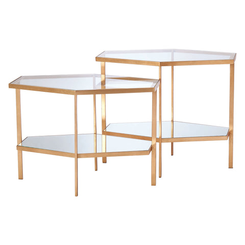 Global Views Timeless Minimalist Hexagonal Center Table