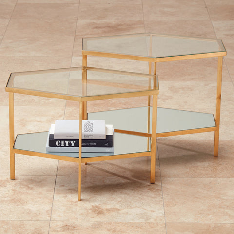 Global Views Timeless Minimalist Hexagonal Center Table