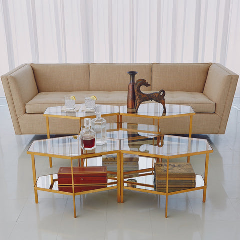 Global Views Timeless Minimalist Hexagonal Center Table