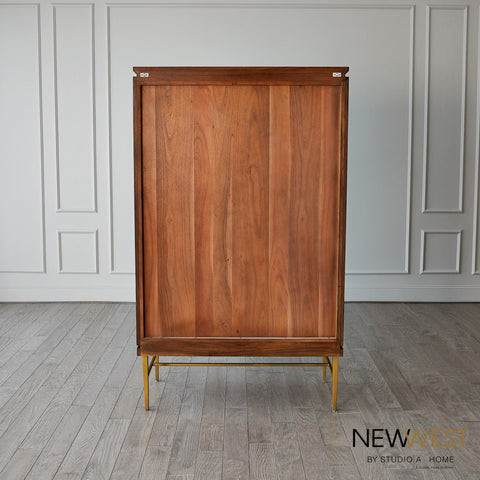 Latilla Modern Chevron Bar Cabinet with Pull Handles