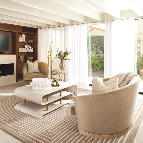 Global Views Timeless Minimalist Modern Bronze Nesting Table Set