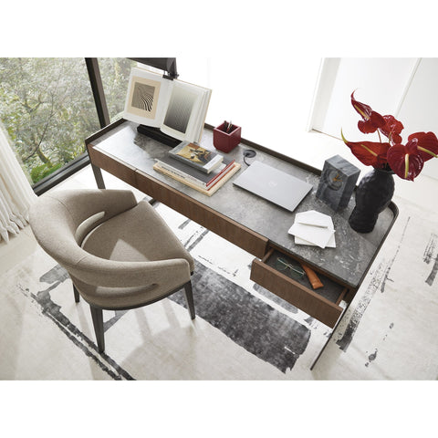 Studio A Element Modern Curved Marble Writing Desk