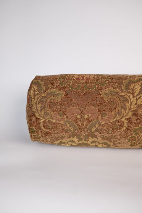 Artful Traditionalist Velvet Bolster with Double Sided Design